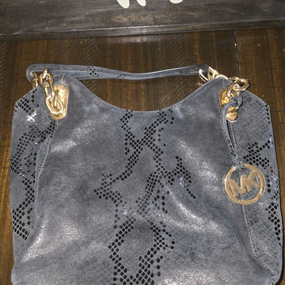 Rare Michael Kors Python Soft Leather Shoulder bag - black